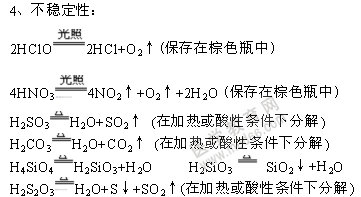 無(wú)機(jī)化學(xué)方程式-含氧酸