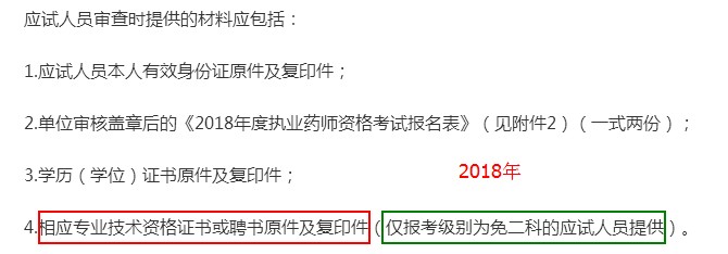 山東省2018年執(zhí)業(yè)藥師考試報(bào)名審核材料變化