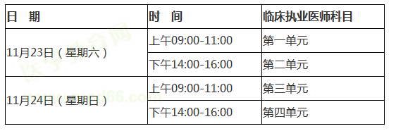 2019臨床執(zhí)業(yè)醫(yī)師考試時(shí)間