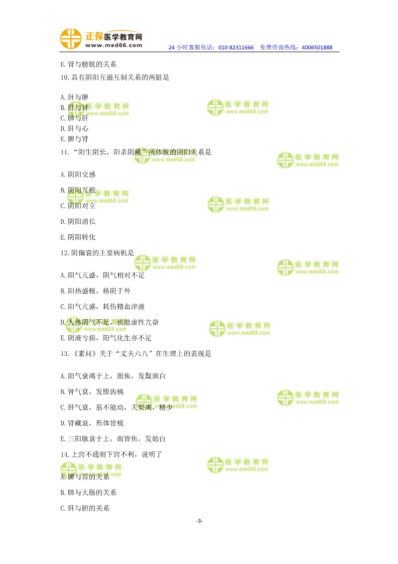 2019年中醫(yī)執(zhí)業(yè)醫(yī)師?？紲y評試卷