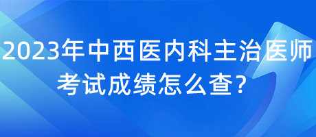 2023年中西醫(yī)內(nèi)科主治醫(yī)師考試成績怎么查？