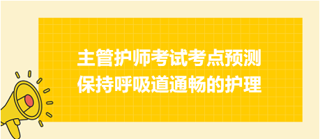 保持呼吸道通暢的護(hù)理-2024主管護(hù)師考試考點(diǎn)預(yù)測