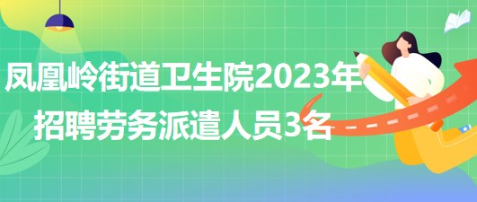 山東省臨沂市鳳凰嶺街道衛(wèi)生院2023年招聘勞務(wù)派遣人員3名