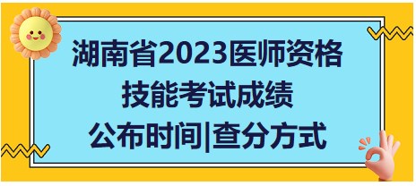 湖南省2023醫(yī)師資格技能成績查詢