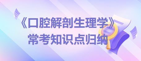 口腔助理醫(yī)師考試《口腔解剖生理學》常考知識點歸納